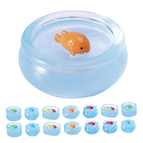 FELTECHELECTR 15 Stück Miniatur-Aquarium-Ornamente Aus Kunstharz, Im Dunkeln Leuchtend, Mini-goldfischglas, DIY-mikrolandschaftszubehör, Kleine Kunstharzfiguren, Puppenhaus- FELTECHELECTR 15 Stück Miniatur-Aquarium-Ornamente Aus Kunstharz, Im Dunkeln Leuchtend, Mini-goldfischglas, DIY-mikrolandschaftszubehör, Kleine Kunstharzfiguren, Puppenhaus- von FELTECHELECTR