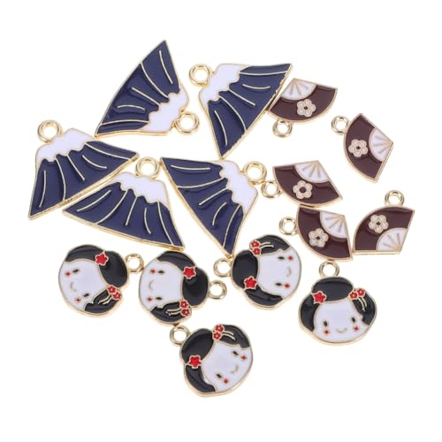FELTECHELECTR 15stücke Teiliges Set Japanische Legierungscharms Im Fächerdesign Schmuckherstellung Für Armbänder Ohrringe Dekorationen Mit Fuji- von FELTECHELECTR