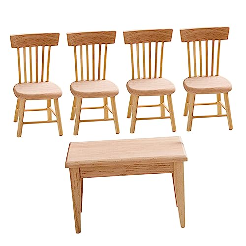 FELTECHELECTR 1Satz Esszimmermöbel Set Teiliges Holzspielzeug für Puppenhaus und Stühle für Kreative Rollenspiele für Miniaturküche FELTECHELECTR 1Satz Esszimmermöbel Set Teiliges Holzspielzeug für Puppenhaus und Stühle für Kreative Rollenspiele für Miniaturküche von FELTECHELECTR