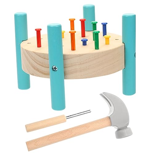 FELTECHELECTR 1Satz Holz Hammerwerkbank mit Holznägeln Montessori für Hand Auge Koordination und Denkfähigkeit für Zuhause und Schule von FELTECHELECTR
