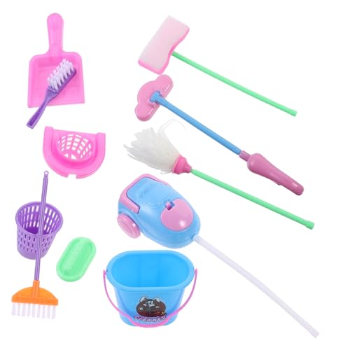 FELTECHELECTR 1Satz Reinigungsset Für Puppenhäuser Teiliges Für Hausreinigungswerkzeuge Für Rollenspiele Geeignet Für Jungen Und Mädchen Bunte Farben von FELTECHELECTR