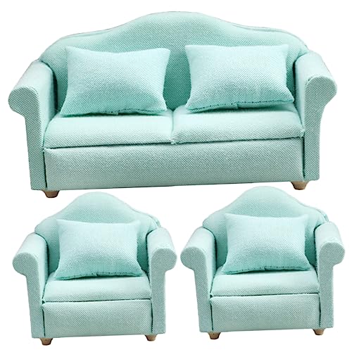 FELTECHELECTR 1Satz Sofa für Puppenhaus Maßstab Teiliges mit Tiefgrünem Stoffsofa und Stühlen Dekorationsmodell für Mini Hausmöbel und Mikrolandschaft FELTECHELECTR 1Satz Sofa für Puppenhaus Maßstab Teiliges mit Tiefgrünem Stoffsofa und Stühlen Dekorationsmodell für Mini Hausmöbel und Mikrolandschaft von FELTECHELECTR