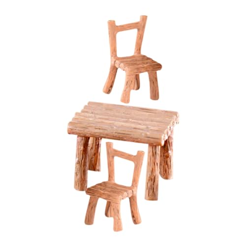 FELTECHELECTR 1Satz Stuhl Set für Mikrolandschaftsdekoration Teiliges Harzmöbel für Puppenhäuser Kleine Gartenmöbel DIY Mini Stuhlmodell Stilvolle Deko für Miniaturwelten von FELTECHELECTR