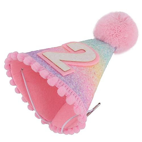 FELTECHELECTR Kinder-Tiara 1stk Geburtstagshut Baby-prinzessin Tiara Meerjungfrau Geburtstag Hüte Bommel-geburtstagsmütze Partykegelhut Alles Zum Geburtstag Krone Glitzertuch Kind von FELTECHELECTR