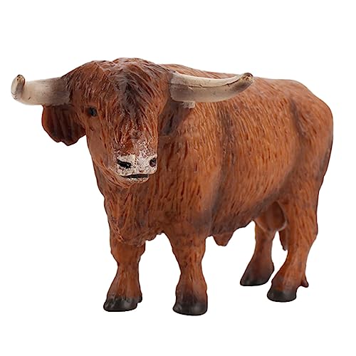 FELTECHELECTR Highland Cattle Spielzeug Figur Schottischen Highland Cattle Modell Statische Tier Modell Kinder von FELTECHELECTR