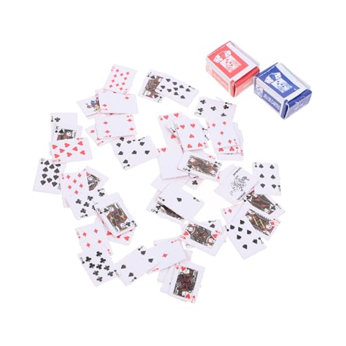 FELTECHELECTR Mini-Poker 2 STK Kartenspiel Spielen kinderspiele Kinder Spiele kneipenspiel Mini Pokerkarten Kartenspielen 1:12 Kleiner Schürhaken Brettspiel-Poker niedlich Schachbrett Reisen von FELTECHELECTR