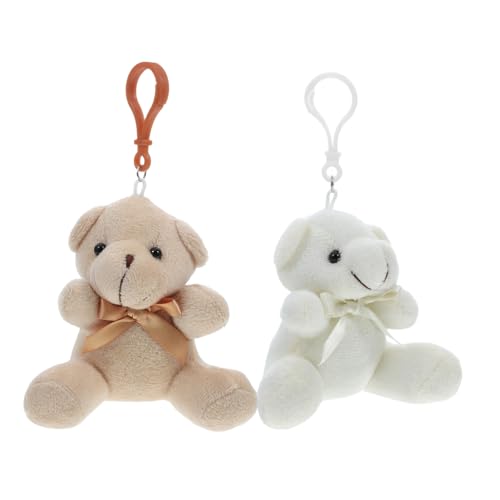 FELTECHELECTR 2 Stk Bogenpuppe ausgestopft Mini-Bärenfiguren Plüschtiere Miniatur plüschbär freundschaftsgeschenk Plüschtier mit Bärenanhänger Bärenornamente Minibären PP Baumwolle von FELTECHELECTR