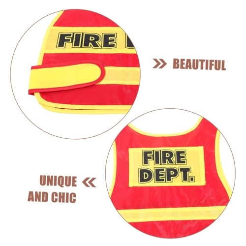 FELTECHELECTR 2 Stück Feuerwehrweste Teiliges aus Stoff für Kleinkinder Atmungsaktiv Bequem Fördert Kreativität und Teamwork für Faschingskostüme Rollenspiele Karneval und Geburtstagsfeiern von FELTECHELECTR