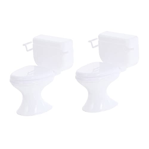 FELTECHELECTR 2 Stück Miniatur Puppenhaus Toilette Weiße Badezimmer Deko Hochwertige Mini Möbel für Spielzeughäuser Lifelike Design Sicheres Material als FELTECHELECTR 2 Stück Miniatur Puppenhaus Toilette Weiße Badezimmer Deko Hochwertige Mini Möbel für Spielzeughäuser Lifelike Design Sicheres Material als von FELTECHELECTR