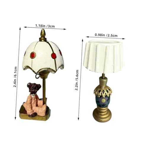 FELTECHELECTR 2 Stück Miniatur Tischlampen mit Süßem Bär und Weißem Schirm Design Detailreiche Puppenhaus Beleuchtung Vielseitig als Deko und Fotorequisite für Miniatur Szenen Geeignet FELTECHELECTR 2 Stück Miniatur Tischlampen mit Süßem Bär und Weißem Schirm Design Detailreiche Puppenhaus Beleuchtung Vielseitig als Deko und Fotorequisite für Miniatur Szenen Geeignet von FELTECHELECTR
