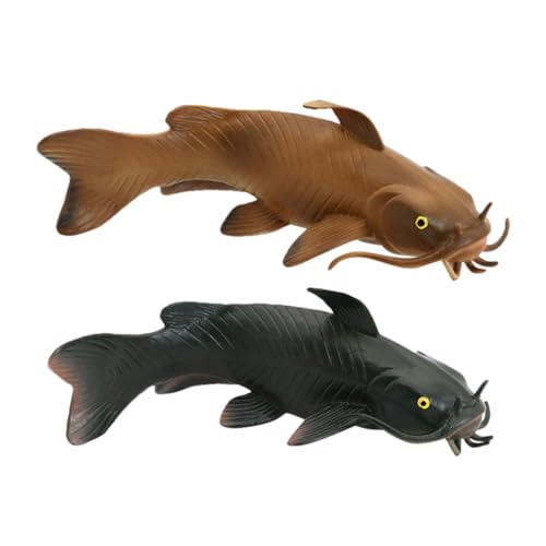 FELTECHELECTR Pädagogisches Fischspielzeug für Kinder 2 Stück simulierte Welsmodelle aus Kunststoff zum Lernen Spielen und Dekorieren realistische Tiermodelle von FELTECHELECTR