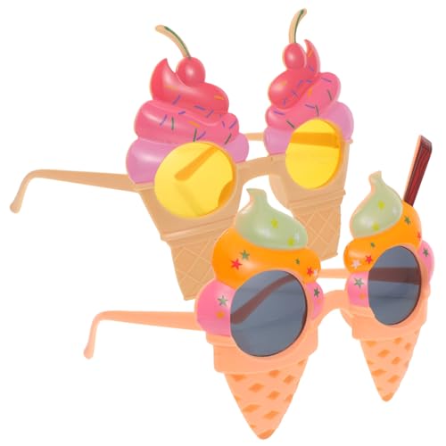 FELTECHELECTR 2 Stück Teiliges Eiscreme Brillen aus Stabilem Hawaii Party Sonnenbrillen und Lustige Partybrillen für Erwachsene Auffällige Accessoires für Luau Partys und Tanzveranstaltungen von FELTECHELECTR