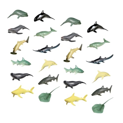 FELTECHELECTR 24 Stück Teiliges Realistisch Gestalteter Meerestiere Modelle Miniatur Fische Figuren für Aquarium Dekoration und Pädagogische Verwendung Lebensechte Tier Nachbildungen von FELTECHELECTR