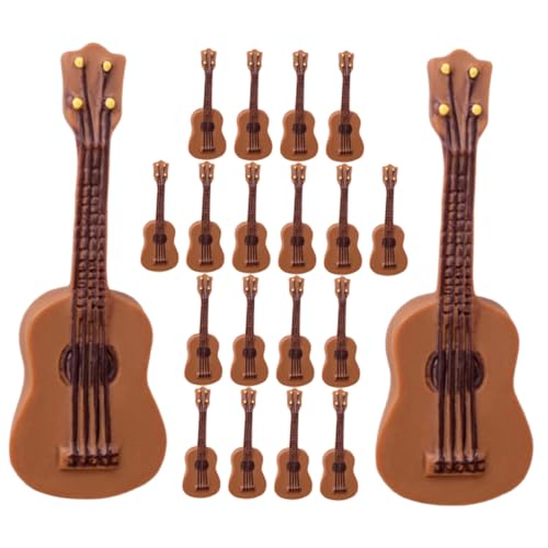 FELTECHELECTR 25Stücke Gitarre Teiliges Puppenhaus Musikinstrument Kreatives Gitarrenmodell Lebensechte Dekoration für Minihäuser Hochwertige Verarbeitung und Detailgenauigkeit von FELTECHELECTR
