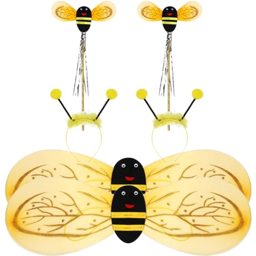 FELTECHELECTR 2Sätze Bienen Cosplay für Teiliges Kostüm mit Flügeln Stirnband für Geburtstagsfeiern Halloween und Maskenbälle Tierkostüm für Jungen FELTECHELECTR 2Sätze Bienen Cosplay für Teiliges Kostüm mit Flügeln Stirnband für Geburtstagsfeiern Halloween und Maskenbälle Tierkostüm für Jungen von FELTECHELECTR