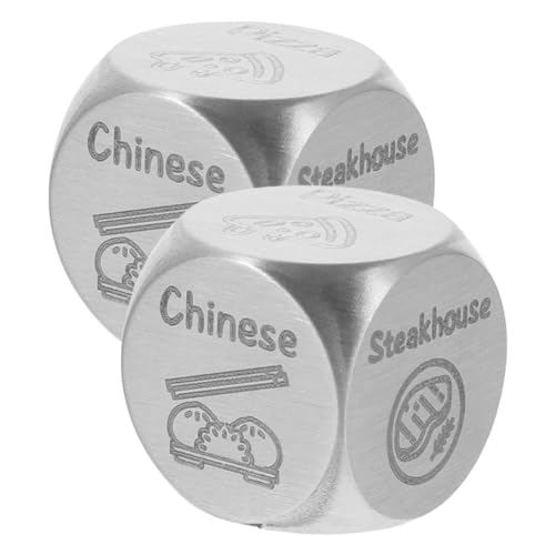 FELTECHELECTR 2St Gourmet-Würfel Spiel Die was ist für bescherung Weihnachten weinachts Essenswürfel-Requisite Lebensmittel-Entscheidungswürfel aus Metall Rostfreier Stahl Silver FELTECHELECTR 2St Gourmet-Würfel Spiel Die was ist für bescherung Weihnachten weinachts Essenswürfel-Requisite Lebensmittel-Entscheidungswürfel aus Metall Rostfreier Stahl Silver von FELTECHELECTR