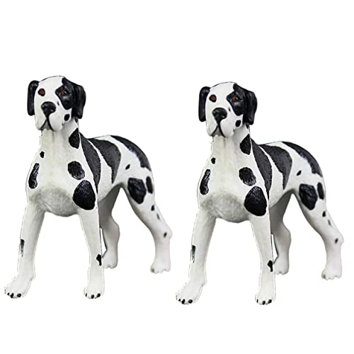 FELTECHELECTR 2Stücke Bildungshundemodell Solid Gefleckter Hund Dekoration für Realistisches Plastikhund Figur für Schlafzimmer und Wohnzimmer von FELTECHELECTR