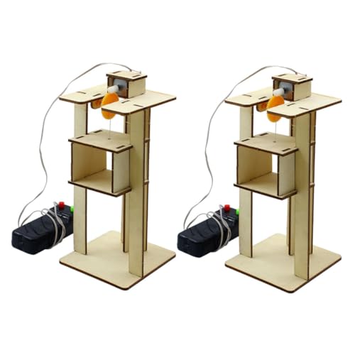 FELTECHELECTR 2Stücke DIY Holzspielzeug Aufzug Modell für Wissenschaftsset zum Selbermachen Kreatives Lernspielzeug Handfertigkeiten und Technischem Verständnis von FELTECHELECTR
