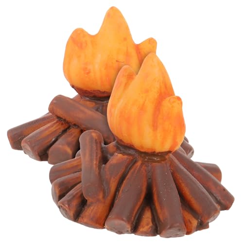 FELTECHELECTR 2Stücke Lagerfeuermodell Resin für DIY Lebendige Feuerstelle für Weihnachtsdekoration Puppenhaus Zubehör und Themenpartys von FELTECHELECTR