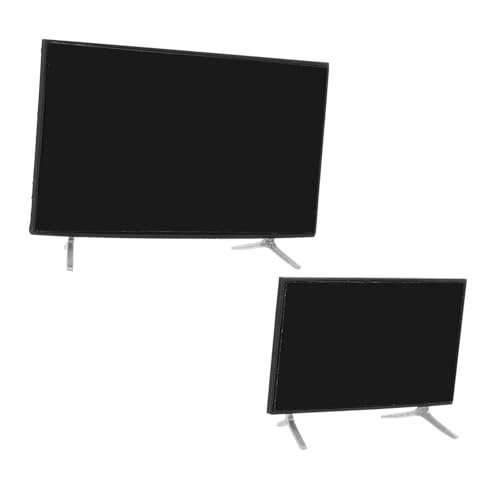 FELTECHELECTR 2pcs Dollhouse Miniaturfernseher Mit Stand Miniaturelektronik Für Doll House Wohnzimmer Winziges Fernseher Für Dollhouse Entertainment Center von FELTECHELECTR