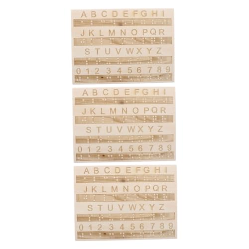 FELTECHELECTR 3-teiliges Alphabet- Und Zahlenbrett Aus Holz Lernwerkzeug Für Blinde Taktile Tafel Für Kinder Gadgets Für Blinde Tragbares Lernset von FELTECHELECTR