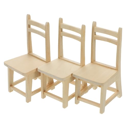 FELTECHELECTR Mini Holzstuhl Handwerkskunst Miniatur öbel Modelle Für Puppenhaus Dekoration Kleine Holzstühle Für Mini Und Szenenprops von FELTECHELECTR