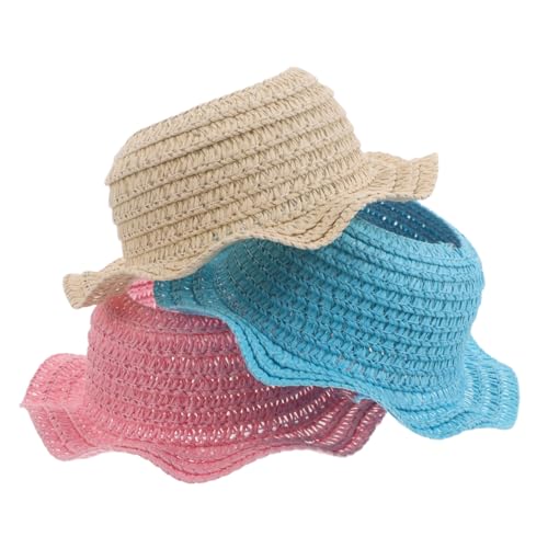 FELTECHELECTR 3 Stück Mini Strandhut für Puppen Handgewebte Runde Sommermützen Wellenmuster Beige Rosa Blau für DIY Puppen Outfits und Bastelprojekte FELTECHELECTR 3 Stück Mini Strandhut für Puppen Handgewebte Runde Sommermützen Wellenmuster Beige Rosa Blau für DIY Puppen Outfits und Bastelprojekte von FELTECHELECTR