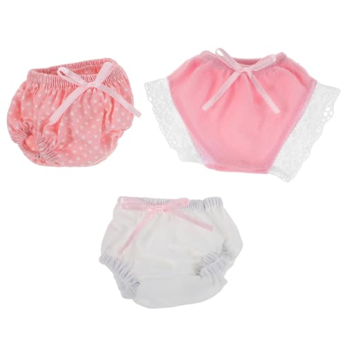 FELTECHELECTR 3 Stück Teiliges Puppen Unterwäsche Set für Puppen Wiederverwendbare Windeln und Unterhosen Weiß mit Punkten und Spitzen Realistische Spielzeugkleidung FELTECHELECTR 3 Stück Teiliges Puppen Unterwäsche Set für Puppen Wiederverwendbare Windeln und Unterhosen Weiß mit Punkten und Spitzen Realistische Spielzeugkleidung von FELTECHELECTR