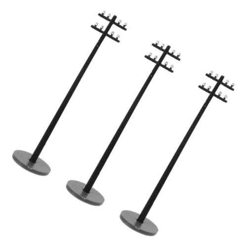 FELTECHELECTR 3 Stücke Miniatur Telefonmasten Für Zug Landschaft Zubehör DIY Telegraphenmast Modell Micro Landschaft Gebäude Szene Requisiten 1:100 von FELTECHELECTR