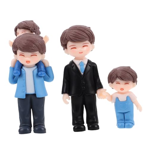 FELTECHELECTR 3 Stücke Miniatur Vater Sohn Figur Harz DIY Desktop Ornament Micro Landschaft Dekoration Mini Ornament Harz Vater Sohn Skulpturen von FELTECHELECTR