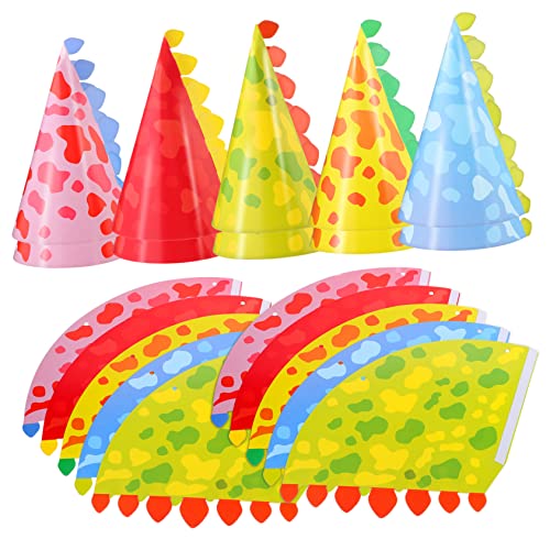 FELTECHELECTR 30 Stück Papier-Geburtstagshut Kinderdekoration Kinderkram Kinderstirnband Geburtstagshüte Für Kinder Niedliche Dinosaurierhüte Partyhut Requisite von FELTECHELECTR
