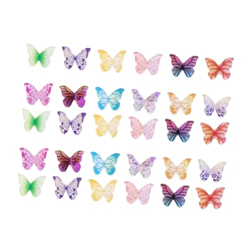 FELTECHELECTR 30 Stück Schmetterlingsschmuck Mini Schmetterlinge Für Nägel DIY Schmetterlingsanhänger Schmuck Mini Schmetterlinge Mini Schmetterlinge Schmuckzubehör Schmetterling Für DIY von FELTECHELECTR