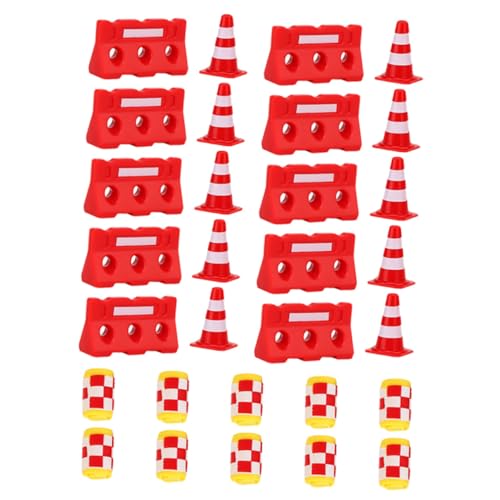 FELTECHELECTR 30st Straßenschild Barrikade Spielzeug Ampel Spielzeug Mini-verkehrsschilder Spielset Mit Straßenschildern Winziger Straßensperrkegel Mini-Kegel Requisiten Kind Wasserpferd Plastik von FELTECHELECTR