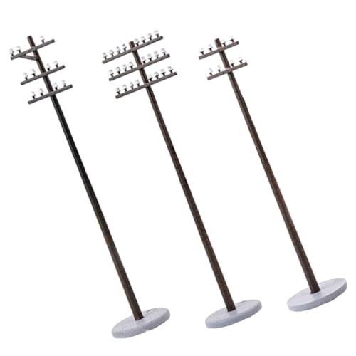 FELTECHELECTR 3St Mikro-Landschaftshof bürodeko bastelmaterial geschke Miniaturtelegrafenmast scheibengardinen Bahngleis Zugtisch Szenario Telegrafenmastmodelle Modell Mikro-Telegrafenmasten Abs von FELTECHELECTR
