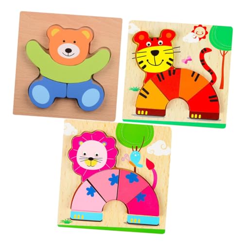 FELTECHELECTR Spielzeug 3st Spielzeuge Lernspielzeug Kleinkind Puzzle Karikatur Bambus Puzzle Für Kinder von FELTECHELECTR