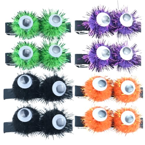 FELTECHELECTR 4 Paare 1 Halloween-kopfbedeckung Haar Klammern Haarschmuck Für Kinder Halloween-haarschmuck Halloween-haarspangen Halloween-haarnadel Europäisch Und Amerikanisch Baby Augapfel von FELTECHELECTR