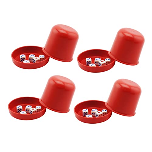 FELTECHELECTR 4 Sets Bruchfeste Becher Neuheit Würfelbecher Würfelrollbecher Becher Mit Deckel Würfel Stapelbecher Backgammon Würfelbecher Stapelbecher Trinkwürfel Spielwürfel Mit Becher Bar von FELTECHELECTR