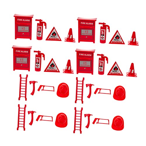 FELTECHELECTR 4er-Pack Feuerlöscher-Spielzeugset für Jungen und Mädchen Leiter pädagogisches Brandschutzspielzeug für Kinder von FELTECHELECTR