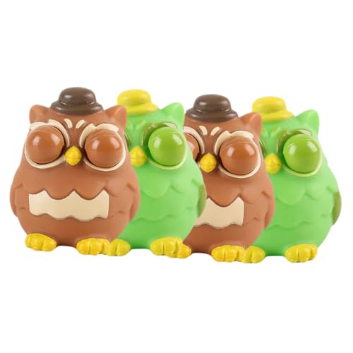 FELTECHELECTR 4 Stck. Pop-Eyed Eule Eulenquetschspielzeug Quetschspielzeug in Eulenform Druckentlastungsspielzeug Eulen-Squeeze- Für Eulen-Squeeze- Für Erwachsene PVC von FELTECHELECTR