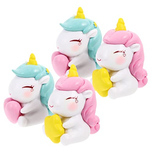 FELTECHELECTR 4 Stück Einhorn-Ornamente Figuren Mikrolandschaft Einhorn Tiere Statuen Aufkleber Miniaturen Cool Schwimmbad Einhorn Dekorative Ministatue Miniaturornament Harz FELTECHELECTR 4 Stück Einhorn-Ornamente Figuren Mikrolandschaft Einhorn Tiere Statuen Aufkleber Miniaturen Cool Schwimmbad Einhorn Dekorative Ministatue Miniaturornament Harz von FELTECHELECTR