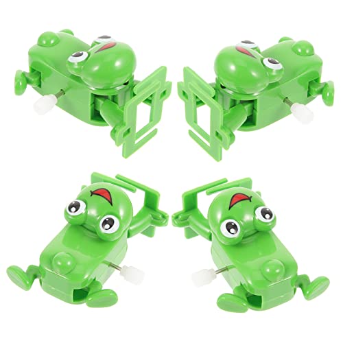 FELTECHELECTR 4 Stück Froschspielzeug Simulation Frosch Aufziehspielzeug Für Kinder Kunststoffspielzeug Frosch Uhrwerk Spielzeug Aufziehspielzeug Kinder Lustiges Geschenk Aufziehfrosch Uhrwerk von FELTECHELECTR