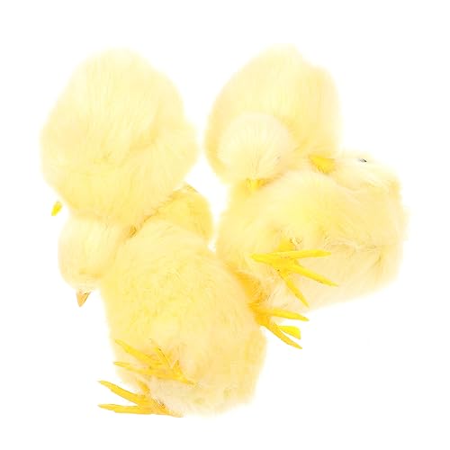 FELTECHELECTR 4 Stück Haustier Spielzeug Osterküken Figur Osterkörbchenfüller Neuartiges Kükendekor Simulation Küken Figur Tierisch Kognitiv Küken Dekore Plüsch Mittlerer Hund Modellieren Kind von FELTECHELECTR