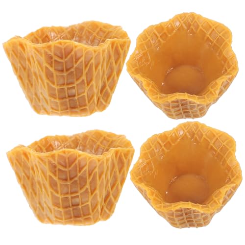 4 Stück Kuchenblech Dekorative Gefälschte Tasseneinlagen Cupcake-Liner-Modell Einzelne Cupcake-Becher Künstliche Muffinförmchen Papierbecher Plastik Untersetzer Einzelne Tasse von FELTECHELECTR