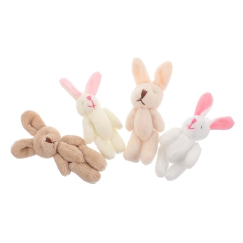FELTECHELECTR Süßes Stofftier 4 Stück Mini-plüschtiere Entzückende Häschen-puppen Für Dekoration Geburtstagsparty Gastgeschenk von FELTECHELECTR