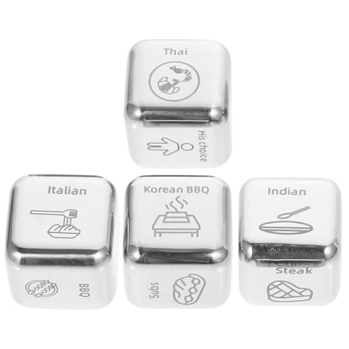 FELTECHELECTR 4 Stücke Engagement Hochzeit Entscheidung Würfel Edelstahl Abendessen Entscheidung Würfel FELTECHELECTR 4 Stücke Engagement Hochzeit Entscheidung Würfel Edelstahl Abendessen Entscheidung Würfel von FELTECHELECTR
