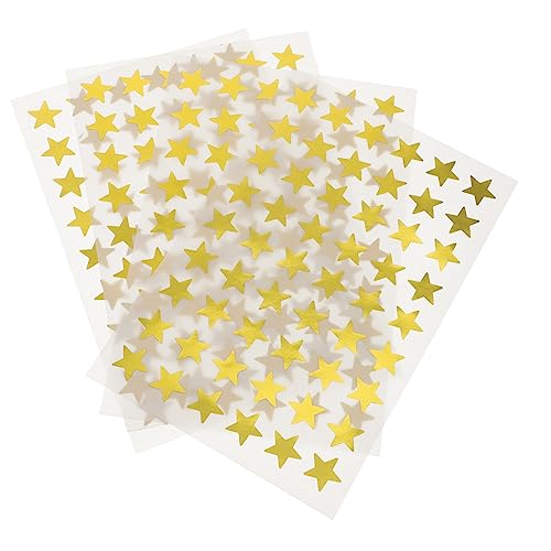 FELTECHELECTR 40 Blatt Star-belohnungsaufkleber Belohnungsaufkleber Für Schüler Sterne-belohnungsaufkleber Dekorative Sternaufkleber Fünfzackige Sternaufkleber Golden Aluminiumfolie von FELTECHELECTR