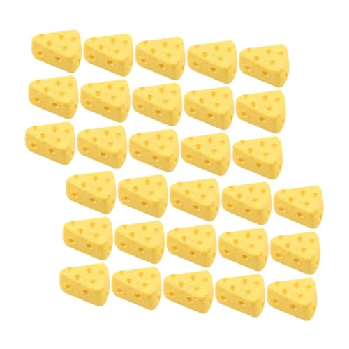 FELTECHELECTR 40st Hilfskäse Dreieck Dekoration Attrappen Brot Muffins Käsekuchen-herzstück Pfannkuchen Kleine Dekoration Cremekleber Dekoration Falsche Käsekuchen Miniatur Ding Yellow Plastik von FELTECHELECTR