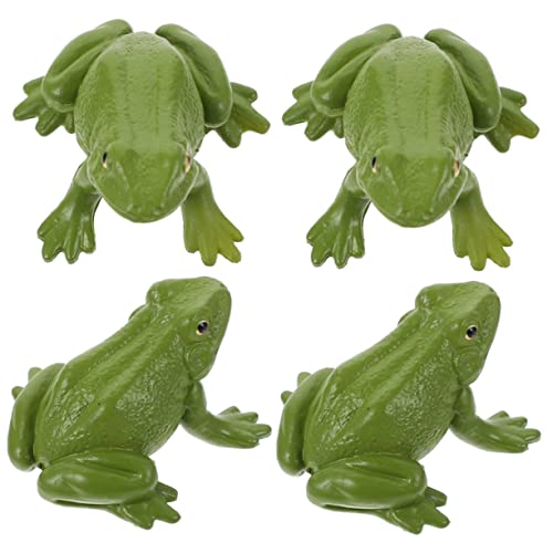 FELTECHELECTR 4Stücke Froschspielzeug Teilig Realistische Froschstatuen aus Kunststoff Lustige Deko Figuren für Kreative Spiele und Lebendige Farben von FELTECHELECTR