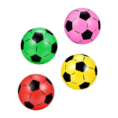FELTECHELECTR 4Stücke Fußballspielzeug Aufblasbare Plastikfußbälle für Jungen für Drinnen und Draußen Unisex Leicht und Langlebig für Sportaktivitäten von FELTECHELECTR