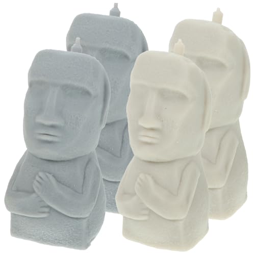 FELTECHELECTR 4Stücke Moai Stressabbau Flexibles Squeeze aus Hochwertigem Material für Sensorisches zum Drücken und Kneten Farben Zufällig Stressabbau und Kinderspiele von FELTECHELECTR